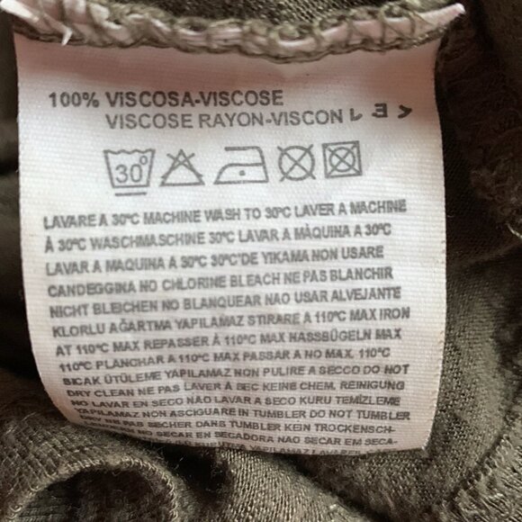 DIESEL / Multi layers asymmetric tank top Kaki Green with leaves print - XS - Picture 9 of 9